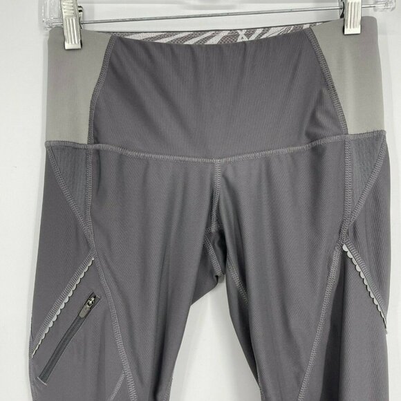 Lucy Leggings Womens XS Gray White Color block Skinny Midrise Drawstring Stretch - Picture 7 of 10